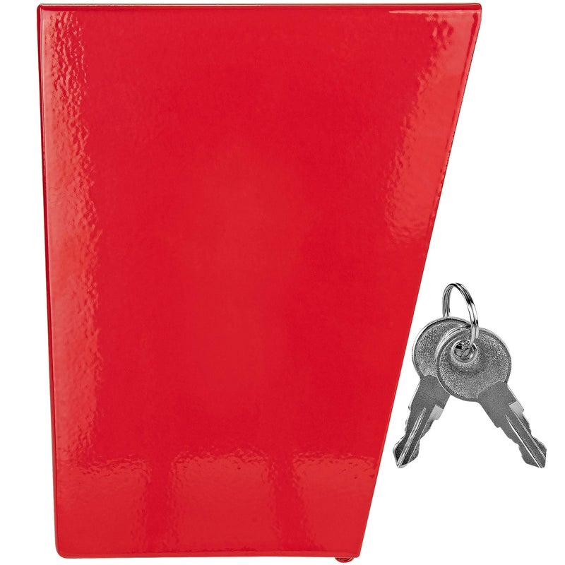Fairly Odd Treasures Fire Department Lock Box â€“ Red Wall-Mounted Steel Emergency Key Box with 2 Keys, Fire Safe Access Box for Home, Office & First Responders, 4.5" x 4.55" x 5.65" - Image 2